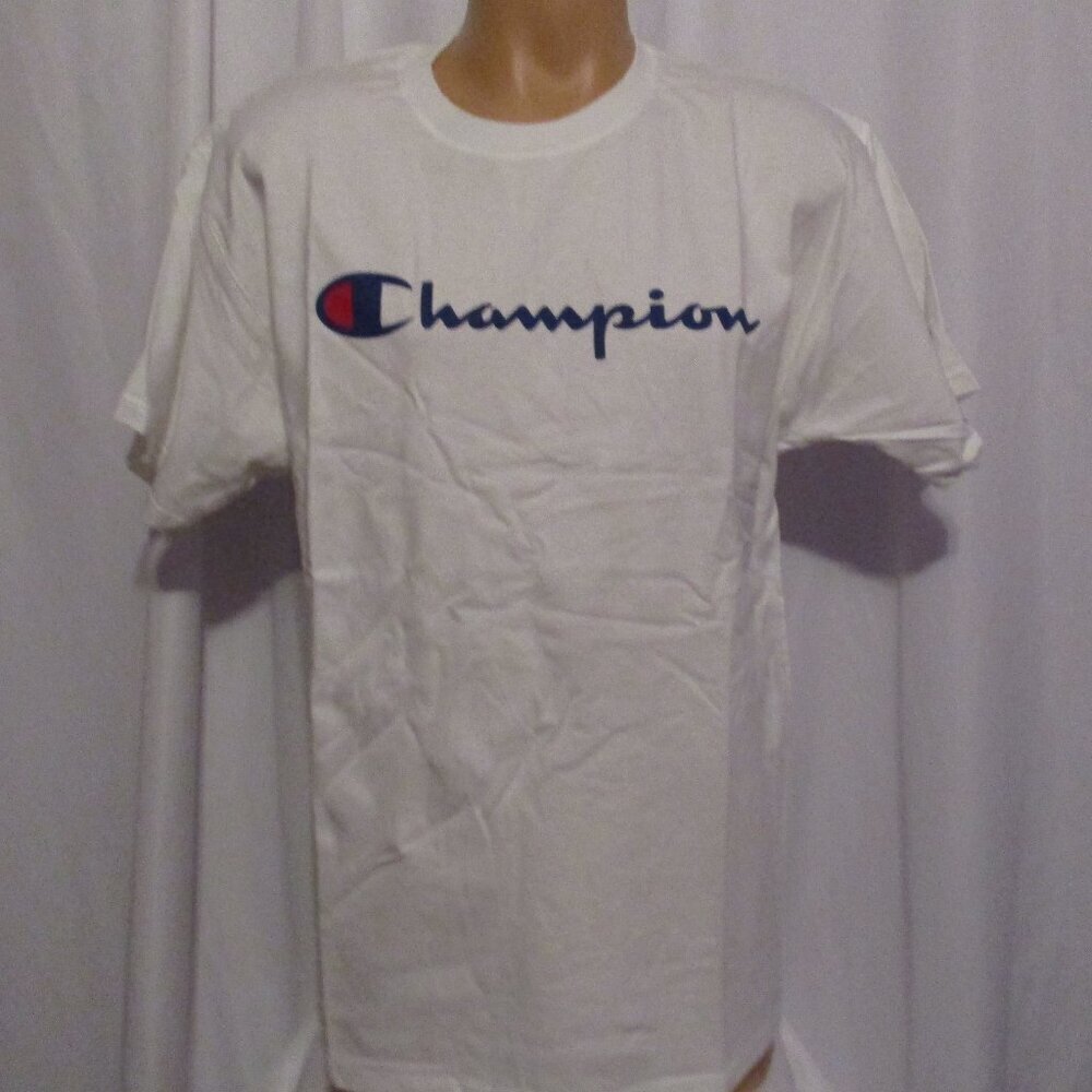 Champion Logo Print Crew Neck T-Shirt Size L